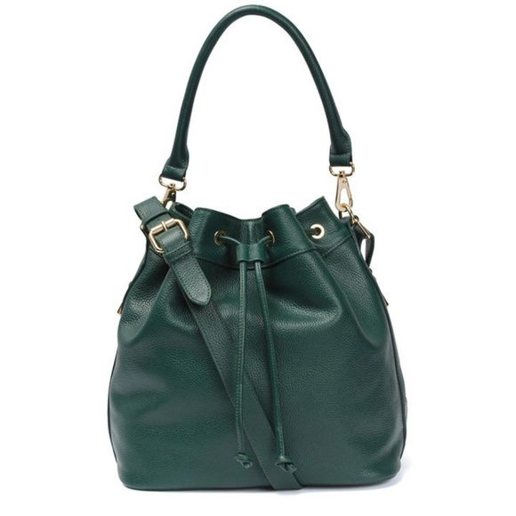 ORA DELPHINE Green Genuine Leather Bucket Bag - Picture 7 of 8